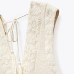 ZARA Cream White Embroidered Floral Lace V-neck Sleeveless Romper Jumpsuit Sz S Photo 5