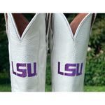 Women's White Leather LSU Vaccari University Leighton Boots 10.5 Tigers SEC Photo 4