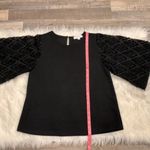 THML knit top with semi sheer wide eyelash sleeves S Photo 7