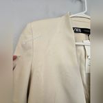 ZARA  Cream Inverted Lapel Long Blazer Jacket Photo 8