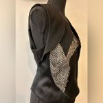 NWT Yiqing Yin Haute Couture Structured Vest with Feather Inserts Size 40 Black Size M Photo 3