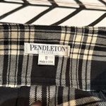 Pendleton  black and white plaid button front 100% virgin wool skirt size 8 Photo 1
