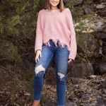 Miracle USA Pink Fringed Sweater  Photo 0