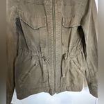 J.Crew Military Green Cotton Drawstring Unlined Jacket Zip Up High Neck Size XS Photo 5