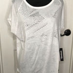 Reebok  Womens‎ Shirt M White Training Supply Short Sleeve AM Burnout Tee NWT Photo 0
