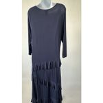 Multiples  Navy Ruffle Long Maxi Dress - Soft And Stretchy - Size M (b43) Photo 2
