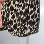 J Crew Factory Leopard Long Sleeve Chiffon Gathered Mock Neck Blouse Tan Size XS Photo 8