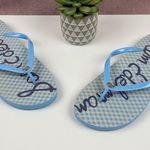 Sam Edelman  Blue Gold Thong Sandals Casual Women Size 8M Summer Photo 0