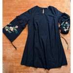 Junarose Black Embroidered Bell Sleeve Dress Women’s Size 14 Photo 0
