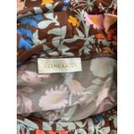 Stine Goya Top Womens Small Brown Pink Floral Ruffle Neck Manilla Revolve Retro Photo 9