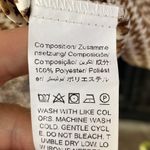 SheIn size 6 Medium ruffle v neck puff sleeve blouse brown cream print Photo 3