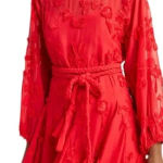 Anthropologie Mare Mare Amal Red Textured Mini Dress NEW Photo 0