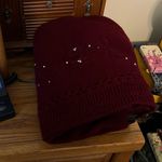 VTG Cardigan Sweater Maroon floral tonal embroidery Pearl bead details Grannycor Size undefined Photo 10