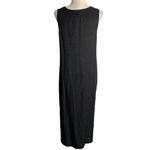 Vintage 90s Surf Turf Rayon Maxi Dress 12 Black Sleeveless Round Neck Pullover Photo 3