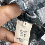 L'Agence  Womens Blouse Small 100% Silk Floral Abstract Tie Neck Button Up Photo 3