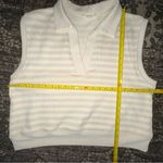By Together  L Natural Taupe Knit Cotton Stripe Collar Neck Sleeveless Vest Top Photo 7