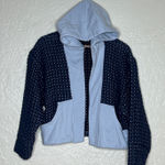Out From Under  Urban Outfitters Women Quilted Hooded Jacket Polka Dot Blue Small Photo 0