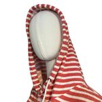 J.Crew Hoodie Pockets Red White Stripe Long Sleeve Front Pockets Relaxed SZ Lg Photo 5