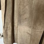 Mango MNG  Genuine Leather Suede Trench Coat Belted Taupe Double Breasted Photo 7
