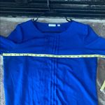 New York & Company Royal Blue Puff Sleeve pleated front Blouse XL Photo 6