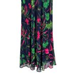 Taylor Navy Floral Shoulder Cutout Maxi Dress size 8 Crew Neck NWT Pink Green Blue Photo 3