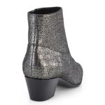 Saint Laurent Wyatt women’s croc embossed gray leather ankle boot IT 37.5 US 7.5 Photo 1