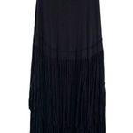 Free People Beach Fringe Tiered Maxi Skirt Black Western FP Small Long Photo 1
