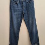 Current/Elliott Women's Blue Cropped Cuffed Hem Mid Rise Slim Leg Jeans 25 Photo 3
