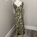 Paper Heart  Anthropologie green and White Linen Sleeveless Maxi Dress Size M Photo 1