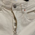 Mango  Havana high waist  jeans woman size 6 cream color 29” inseam button fly Photo 3