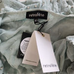 Retrofête Retrofete Lennon Embellished Silk Chiffon Dress in Green Size XS NWT Long Sleeve Photo 8