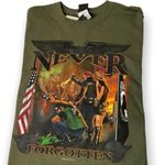 Hot leather shirt Olive Green Never Forgotten POW Veteran USA Tshirt Sz large Photo 6