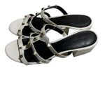 Rebecca Minkoff  White Leather Iron Studded Slide Heeled Sandal‎ - SZ 8.5 Photo 5