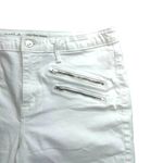 Massimo High Rise Skinny White Denim Stretch Jean Shorts Cuffed Size 14 Photo 1