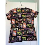 Peaches Uniforms‎ Halloween Scrub Shirt Size M Black Photo 1
