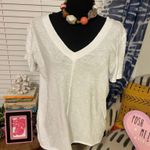 Z Supply 🆕NWT   Asher V Neck Tee White Size Large 100% Cotton Relaxed Fit Photo 4