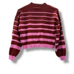 VERO MODA Burgundy & Pink Striped Crewneck Long Sleeve Cropped Sweater Sz XS Photo 1