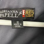 Adrianna Papell 10 gray evening gown formal pintuck ruffle flowy event party Photo 5