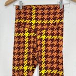 Aerie Real Me Xtra 7/8 Leggings Brown Yellow Neon Houndstooth Women's Medium Photo 1