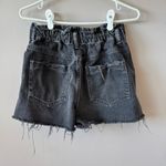 ZARA Women’s High Rise Gray Black Denim Paper Bag Distressed Jean Shorts Size 6 Photo 6