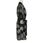 Vintage 90's Josie Robe One Size Sheer Satin Trim Kimono Medallion Lingerie Black Photo 3