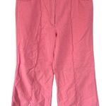 Kate Spade  High Rise Wide Leg Pink Pants Contrast Stitch Trousers Size 12 Photo 0