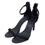 Joie  Abbott Ankle Strap Suede Open Toe Heels with Zipper Black Size 38.5 Photo 1