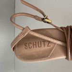 Schutz Vikki Leather Ankle Wrap Tie Strap Stiletto Sandal Heels Tan Size 9.5 Photo 9