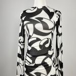 Anthropologie NWT Farm Rio  Long-Sleeve Mock-Neck Mesh Slim Midi Dress XXS Photo 4