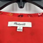 Madewell  Red Tiered Sleeve Peplum Top in Metallic Prairie Posies Ruffle Size 4 Photo 10