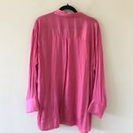 Old Navy  Long Sleeved Satin Pink Button Down Top, NWT Photo 6