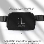 Belt Bag Black with Zipper Fanny Pack Crossbody (773) Photo 5