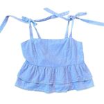 Lost + Wander NWOt Sivan peplum purple tie shoulder tank size L Photo 1