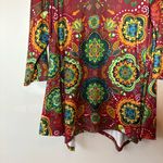 Email Colorful greens browns Floral Women's Tunic Top Red Size undefined Photo 1